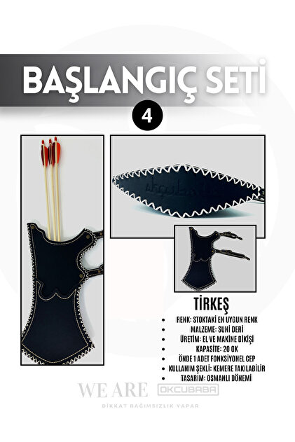 okcubaba Geleneksel Okçuluk Başlangıç Seti - Elif Yay (Kaplamalı
