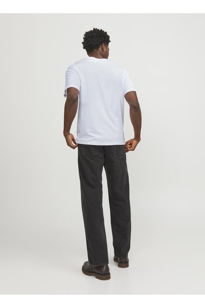 Bisiklet Yaka Beyaz Erkek T-Shirt JJEPAULOS TEE SS CREW NECK NOOS