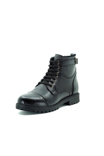 45 - 46 - 47 - 48 -49 -50 Large Size Men's Leather Boots Ef703 Black Leather-Black Leather