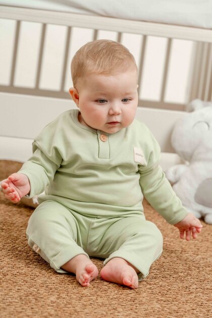 Baby Girl and Boy Cotton Suit Sports Comfortable and Stylish Bottom Top Double Suit Unisex Baby Gift