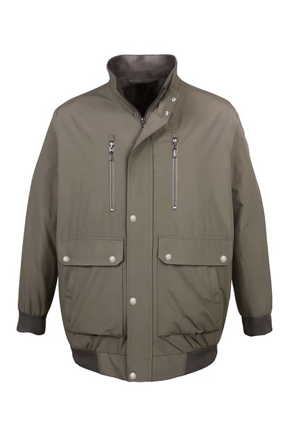 Plus Size Cotton Seasonal Coat with Ribbing (Extra Wide Fit)
