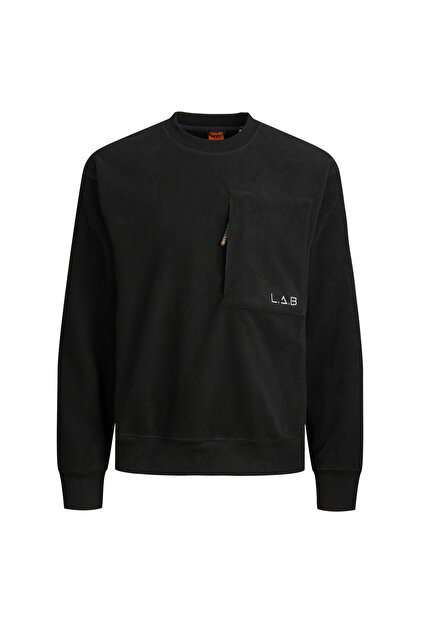 Jack & Jones Jack&Jones Bisiklet Yaka Siyah Erkek Polar Sweatshirt