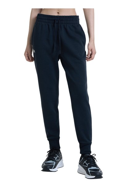 1379438-001 Pantaloni de sport pentru femei UA Rival Fleece Jogger cu talie elastică, cu croială largi, negri