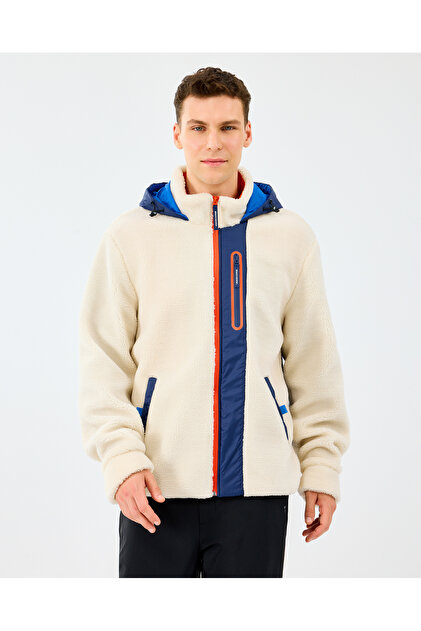 Skechers M Outdoor Fleece Full Zip Sherpa Erkek Offwhite Mont