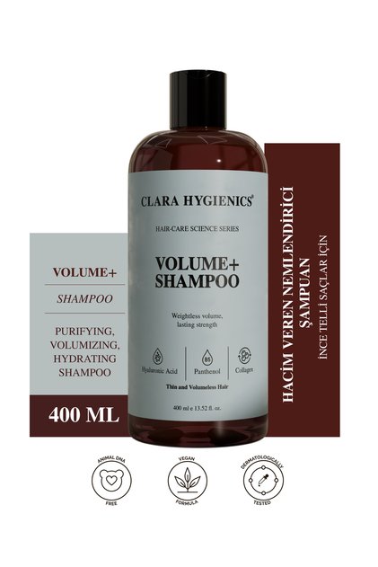 Volume+ Dolgunlaştırıcı Şampuan 400 ml - Hacim Veren Canlandırıcı Vegan (İnce Telli Saçlar)