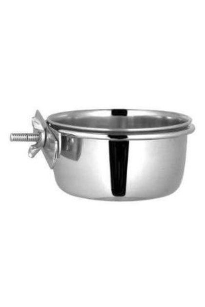 5 oz Steel Feed Bowl with Screw-On Hanger 7.5cm Diameter for Cage