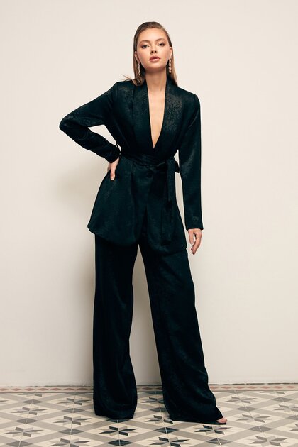 Wide Leg Trousers - Black