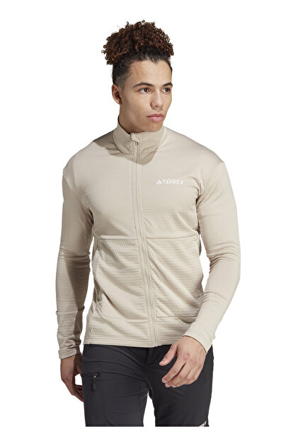 adidas Bej Erkek Dik Yaka Terrex Polar Sweatshırt IB1217-MT LT FL