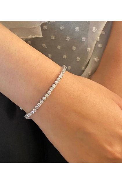 Zircon Stone Steel Waterway Bracelet 1.5 mm