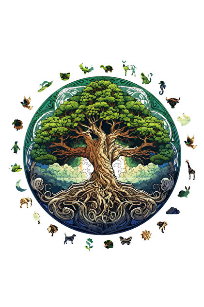 WePuzzleUp Ahşap Puzzle - Hayat Ağacı - 252 Parça, 29x29 cm