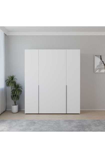 Adore Mobilya Oryana 4 Kapaklı Gardırop-Mat Lake Beyaz 180x210x62