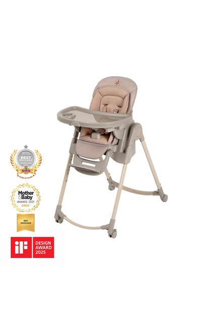 Maxi-Cosi Minla Plus 6'sı Bir Arada Ahşap Görünümlü 4 Tekerlekli Mama Sandalyesi Elegance Terra
