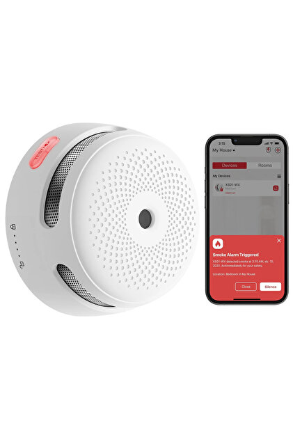 XS01-WX Pilli Akıllı Duman Dedektörü Yangın Alarmı, Wi-Fi Özellikli, Anlık Bildirim, 1 Adet