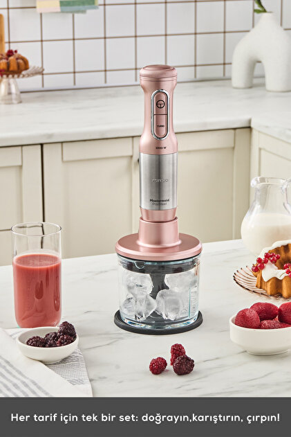 Karaca Mastermaid Prosteel 1000W Blender Set Cam Hazneli Rosegold