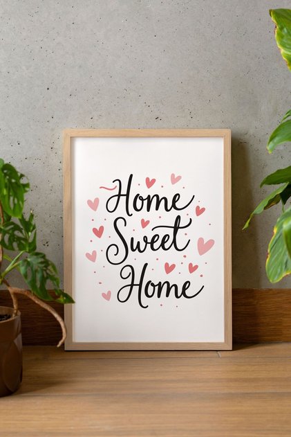 Home Sweet Home One Piece Real Wood Framed Painting