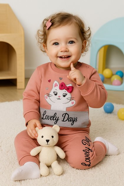 Lovely Days Ribbon Detail Baby Girl Bottom Top Set