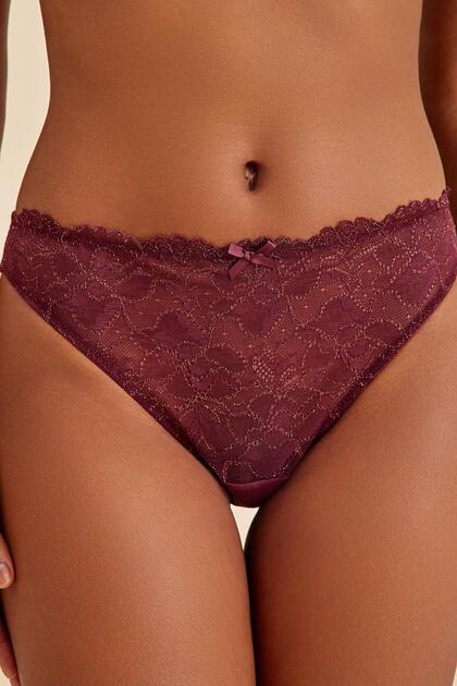 Roman Burgundy Lace Slip Panties