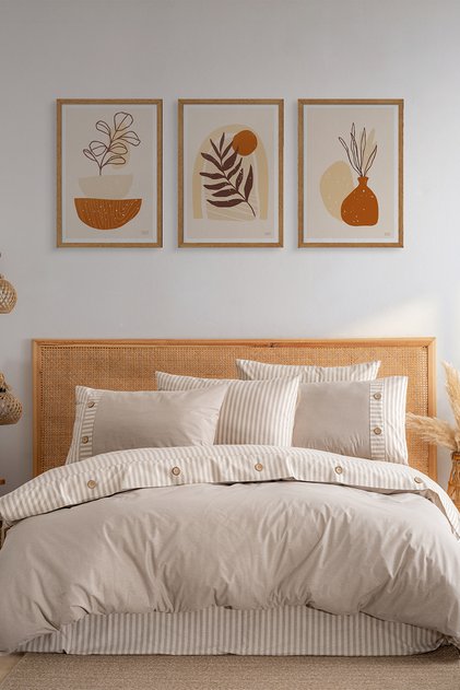 Linea Double Duvet Cover Set, 100% Natural Cotton