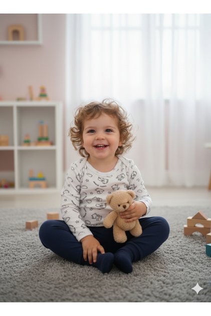 Girl Boy Child Baby Long Sleeve Snap Fastener Bodysuit-Badi 100% Organic Cotton 3.5-4-5-6 Years Old