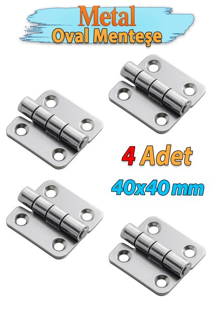 Menteşe 4 ADET Yaprak Gümüş Metal 40x40 mm Kapı Pencere Dolap Mobilya Kapak Kapağı Menteşe Bağlantı