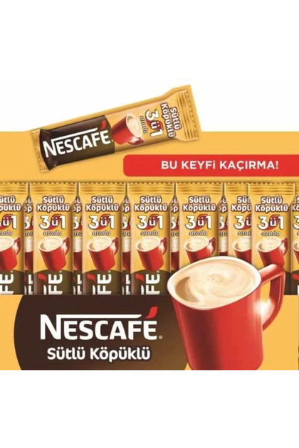 3 ü 1 Arada Sütlü Köpüklü Kahve (48 li Kutu)