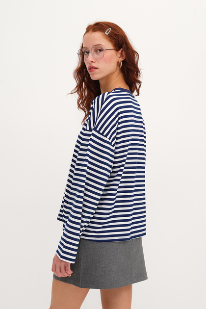 Addax Çizgili Uzun Kollu T-shirt P10543 - Fiyatı, Yorumları