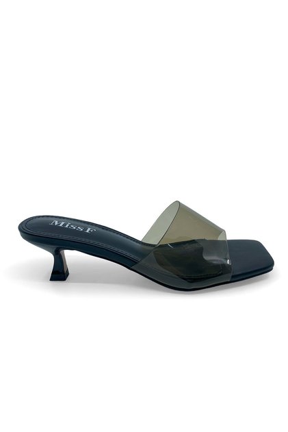 Missf Black Women's Heeled Slippers