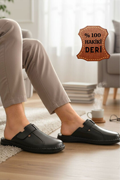Herren-Innen- und Außensohle aus echtem Leder, orthopädisch, besonders bequem, geeignet für Innen- und Außenbereich