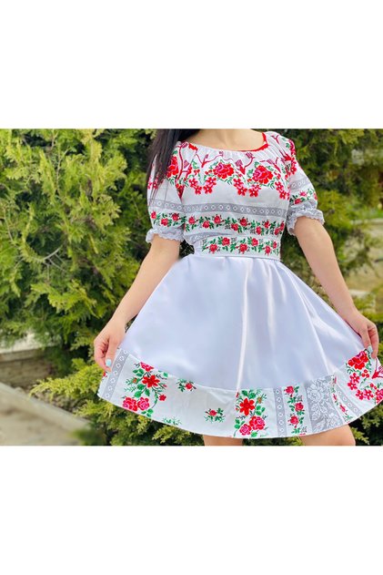 Rochie stilizata cu motive traditionale Magduta 3