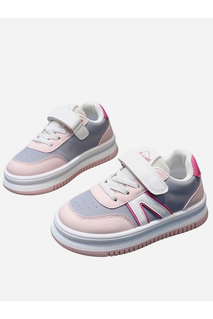 Girls Color Block Hook and Loop Sneakers