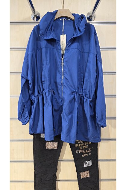 Raincoat Windbreaker Plain Pattern Zippered