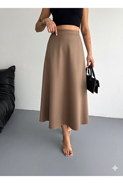 Women's Long Suede Skirt Flawless/Mevlana Model 90 cm Full Length