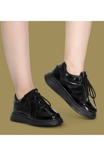 Women's High Sole Lace-Up Slip-On Casual Sports Shoes Daily Sneakers