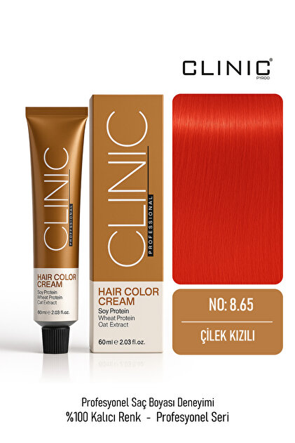 CLINIC PYROO No: 8.65 Saç Boyası – Hair Color Cream 60 ml - Çilek