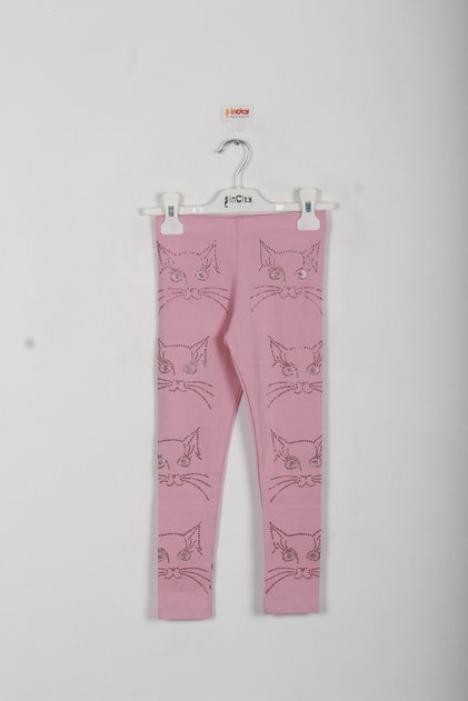 Girl's Cat Stone Detailed Leggings