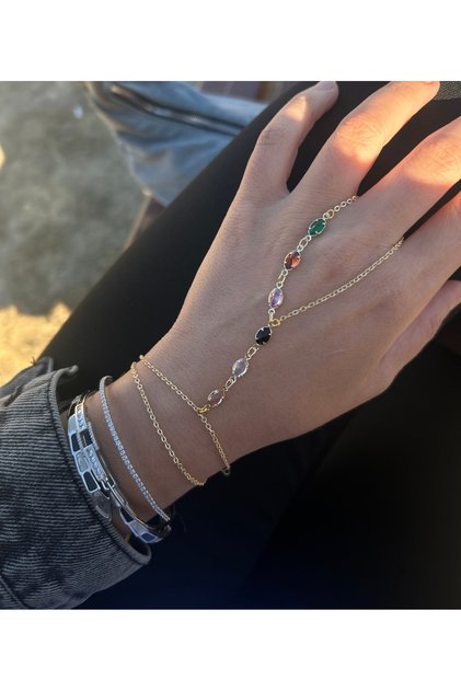 Colorful Zircon Stone Gold Color Shahmeran / Hand Accessory