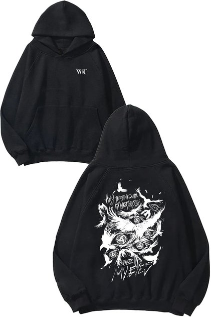 Uchiha Itachi Naruto 6 Design Back Printed Black Hooded Sweatshirt