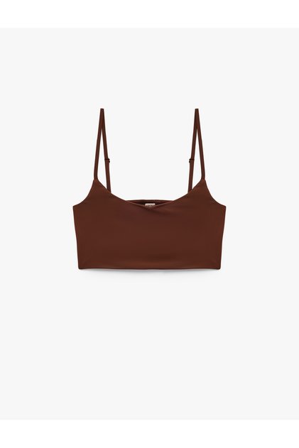 Skinny Seamless Thin Strap Half Tank Top