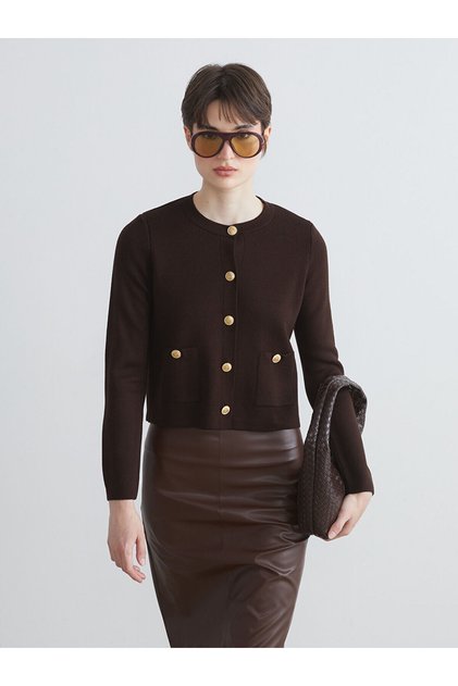 New Season Crew Neck Women's Knitwear Cardigan