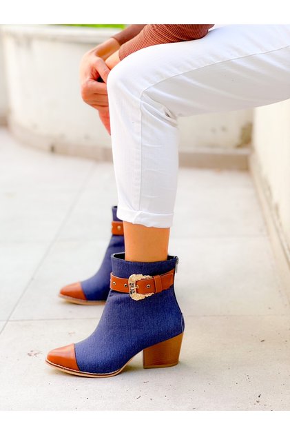 Wersa Jeans Tan Detailed Buckle Dallas Western Boots