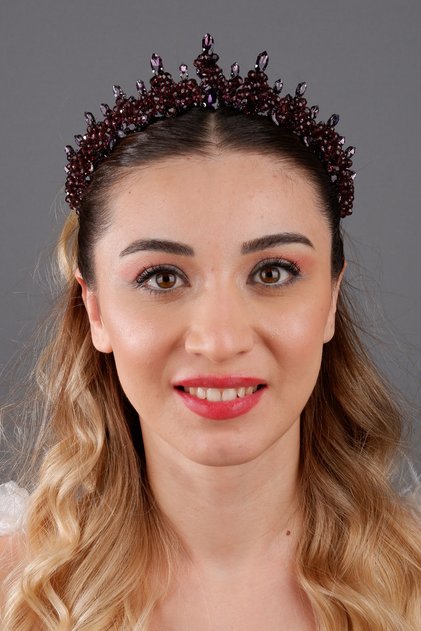Clara Crystal Stone Bridal Crown Wedding Crown Henna Hair Accessory Wedding and Evening Dress Crown