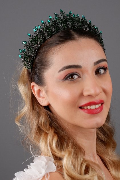 Dahlia Elegant Crystal Bridal Crown Evening Dress Engagement Wedding Sparkly Hair Accessory
