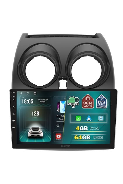 Navigatie Nissan Qashqai J10 2006-2013 dedicata, MaxTech® PRO SERIES, 4 GB Ram 64 GB Rom OctaCore