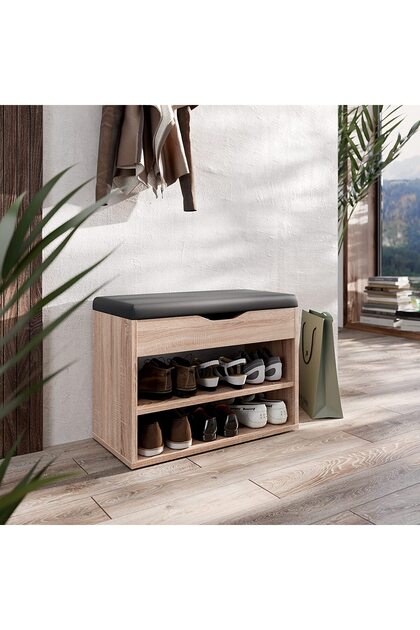 Shoe Storage Rack with Seating & Storage – Yellow Bench for Entryway & Bedroom