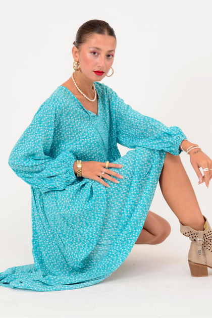 AN10494 ROCHIE CU DETALII CU CIUCURI CU MODEL DE FLORI