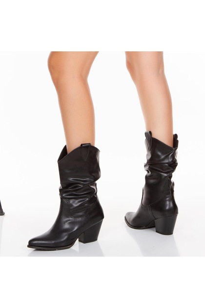 Tokyo Black Leather 6 cm Heel Dallas Boots Bottie