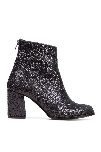 Star Black Jewelled Heeled Boots Bottie