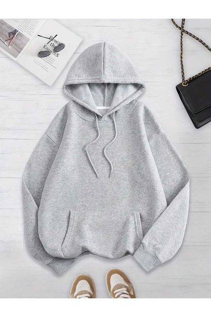 Unisex Colorful Hooded Gray Sweatshirt