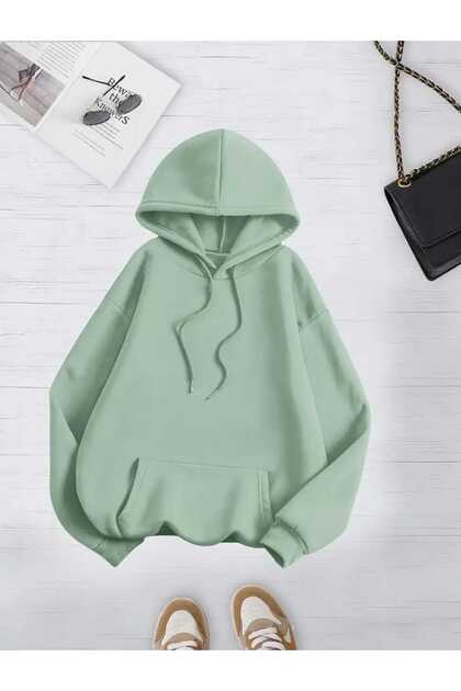 Unisex Colorful Hooded Aqua Green Sweatshirt