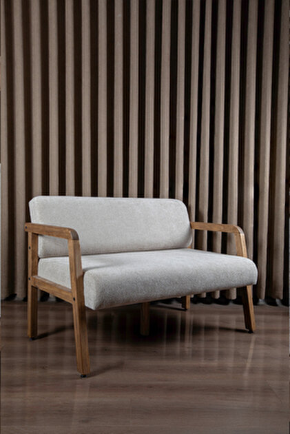 Aberteka Merlin Hazeranlı Venge Ahşap Teddy Hardal İkili Kanepe